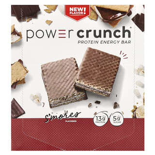 BNRG, Power Crunch® Protein Energy Bar, S'mores, 12 Bars, 1.4 oz (40 g) Each