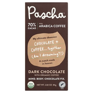 Pascha, Barra de Chocolate Amargo Orgânico, Café Arábica, 70% de Cacau, 80 g (2,82 oz)