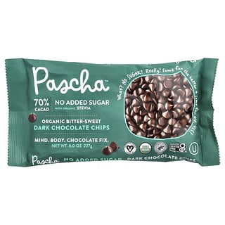 Pascha, Organic Dark Chocolate Chips, Bitter-Sweet, 70% Cacao, 8 oz (227 g)
