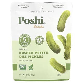 Poshi, Snacks, Premium Koschere, kleine Dillgurken mit Meersalz, 56 g (2 oz.)