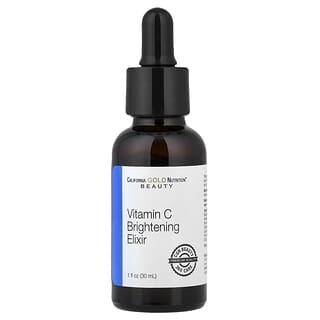 California Gold Nutrition, Beauty, Vitamin C Brightening Elixir, Enhanced Brightening Dry Oil Serum, 1 fl oz (30 ml)