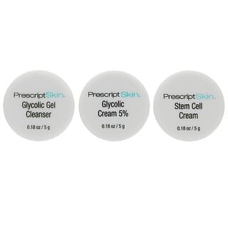 PrescriptSkin, набор пробных продуктов с гликолевой кислотой, 3 баночки по 5 г (0,18 унции)