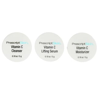 PrescriptSkin, Conjunto de Produtos de Vitamina C para Testar, 3 Frascos, 5 g (0,18 oz) Cada