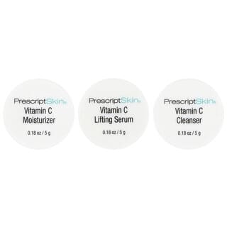 PrescriptSkin, Vitamin C Trial Set, 3 Professional Strength Brightening Products, 3 Jars, 0.18 oz (5 g) Each