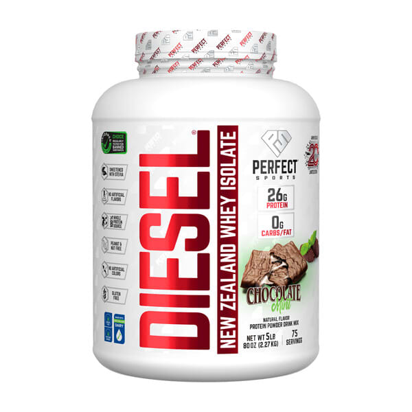 PERFECT Sports, Diesel, New Zealand Whey Isolate, Chocolate Mint, 5 lbs (2.27 kg)