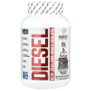 PERFECT Sports, Diesel, Aislado de suero de leche de Nueva Zelanda, Chocolate triplemente rico, 908 g (2 lb)