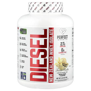 PERFECT Sports, Diesel, Isolado de Whey da Nova Zelândia, Baunilha Francesa, 2,27 kg (5 lb)