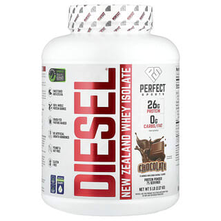 PERFECT Sports, Diesel, Isolat Whey Selandia Baru, Cokelat Susu, 2,27 kg (5 pon)