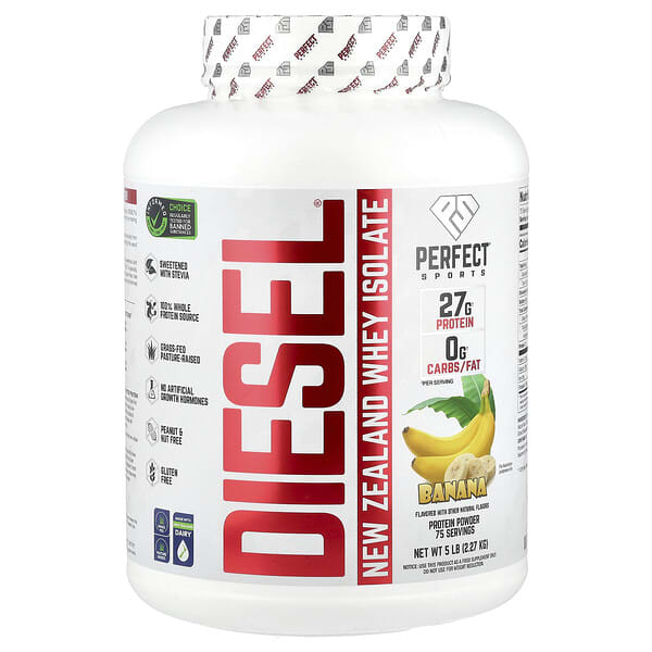 PERFECT Sports Diesel®, New Zealand Whey Isolate, Banana, 5 lb (2.27 kg)