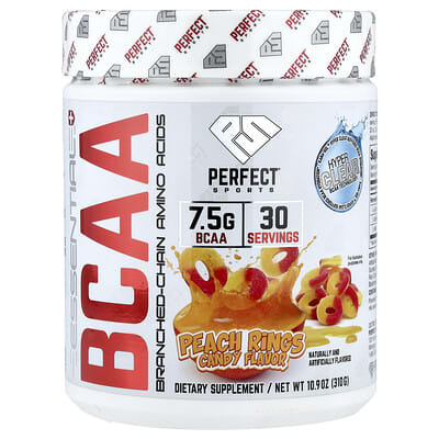 PERFECT Sports, BCAA Hyper Clear, Peach Rings Candy Flavor, 10.9 oz (310 g)