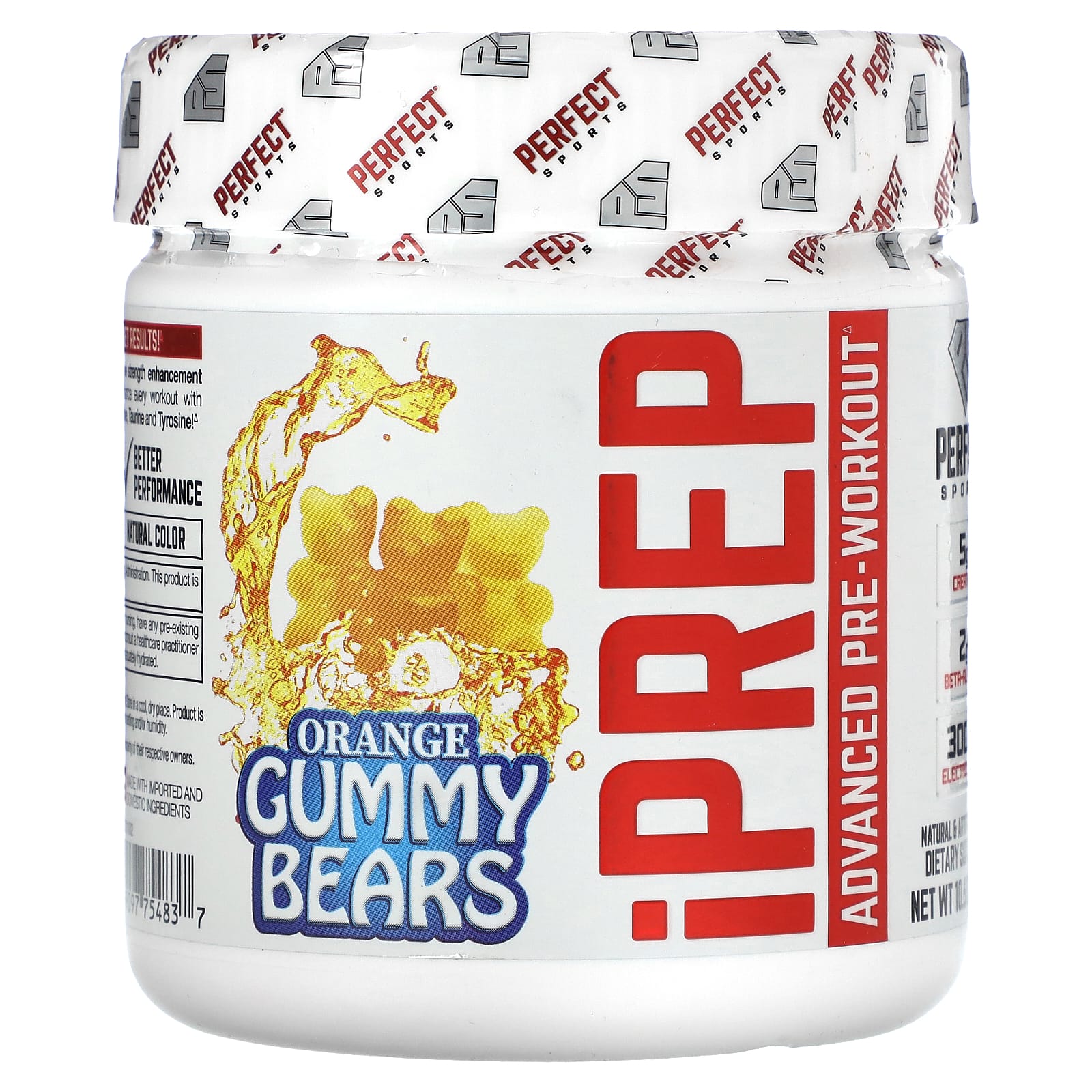 Perfect Sports, iPrep, Advanced PreWorkout, Orange Gummy Bears, 10.6 oz (300 g)