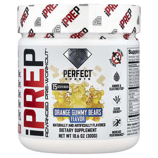 PERFECT Sports, iPrep, Advanced Pre-Workout, Orange Gummy Bears, 10.6 oz (300 g)