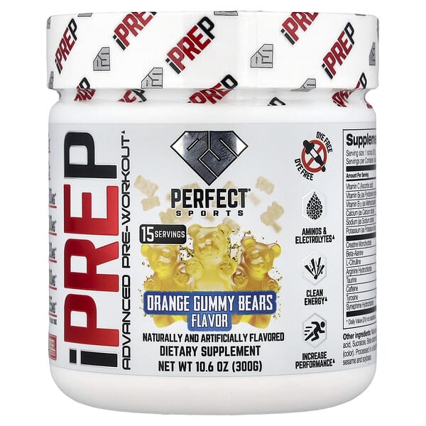 iPrep, Advanced Pre-Workout, Orange Gummy Bears, 10.6 oz (300 g)