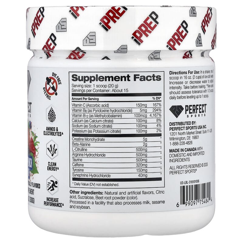 iPrep, Advanced Pre-Workout, Fruit Punch, 10.6 oz (300 g)