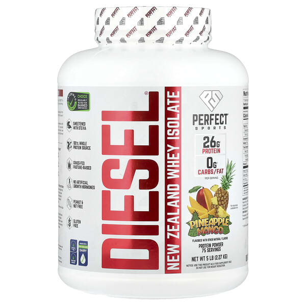 PERFECT Sports Diesel®, New Zealand Whey Isolate, Pineapple Mango, 5 lb (2.27 kg)