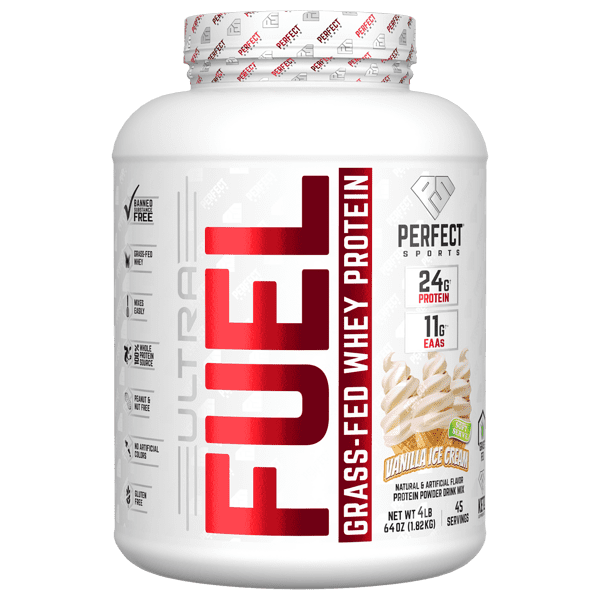 Perfect Sports, Ultra Fuel, Grass-Fed Whey Protein, Vanilla Ice Cream, 4 lb (1.82 kg)