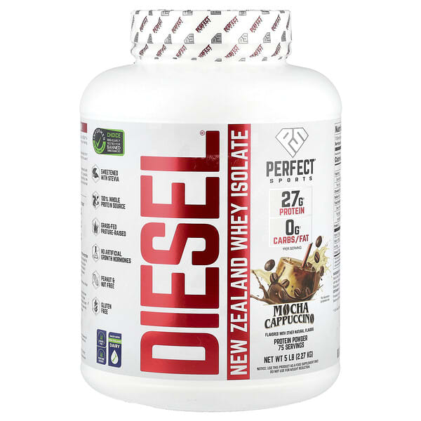 PERFECT Sports Diesel®, New Zealand Whey Isolate, Mocha Cappuccino, 5 lb (2.27 kg)