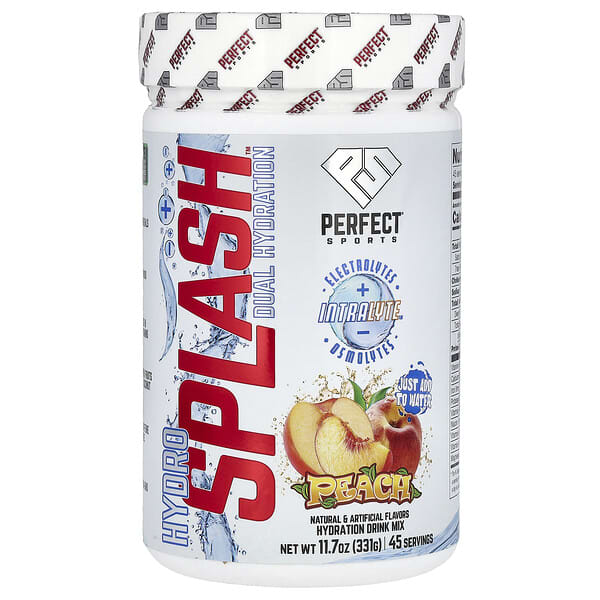 PERFECT Sports Hydro Splash, Dual Hydration, Peach, 11.7 oz (331 g)