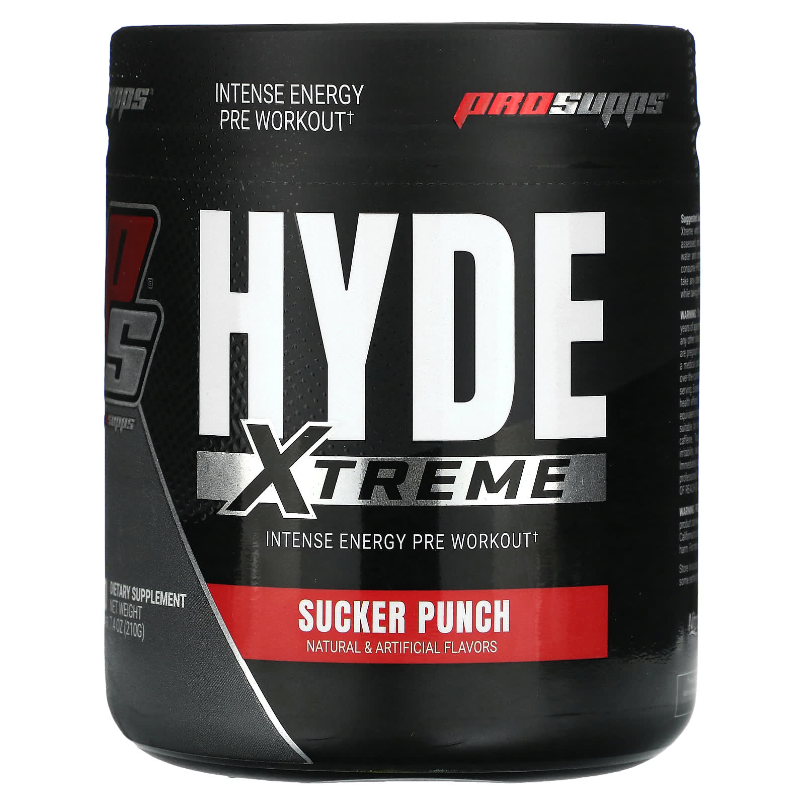 Hyde Xtreme, Intense Energy Pre Workout, Sucker Punch, 7.4 oz (210 g)