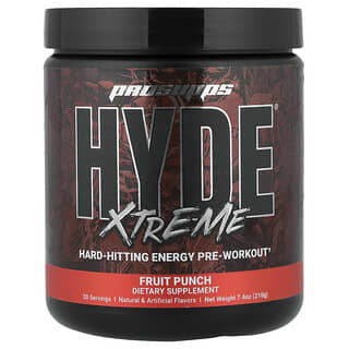 ProSupps, Hyde® Xtreme, Hard Hitting Energy Pre Workout, Fruit Punch, 7.4 oz (210 g)
