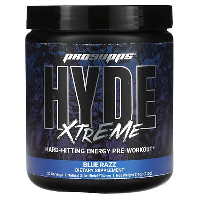 ProSupps, Mr. Hyde, Nitro X, Pre-Workout Energy Supplement, Blue Raz Popsicle Flavor, 7.8 oz (222 g)