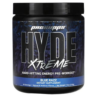 ProSupps, Hyde Xtreme, pre-workout energetico ad alto impatto, Blue Razz, 210 g