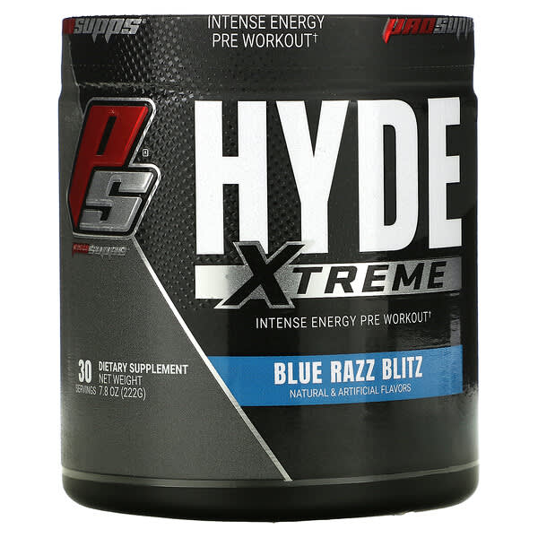 ProSupps, Mr.Hyde（ミスターハイド）、ニトロX、プレワークアウト、ブルーラズポプシクル、222g（7.8oz）