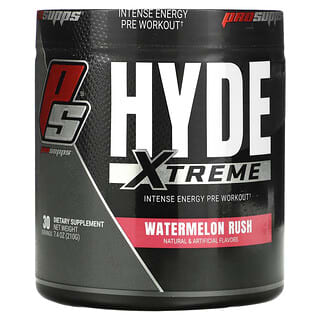 ProSupps, Hyde Xtreme، مكمل طاقة مكثف لما قبل التمارين، نكهة البطيخ Watermelon Rush، وزن 7.8 أونصات (222 جم)