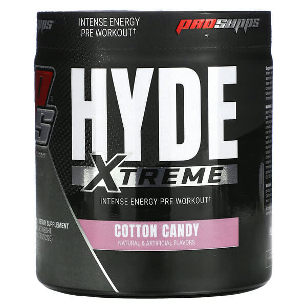 ProSupps, Hyde, Xtreme, Intense Energy Pre Workout, Cotton Candy, 7.8 oz (222 g) (Discontinued Item) 
