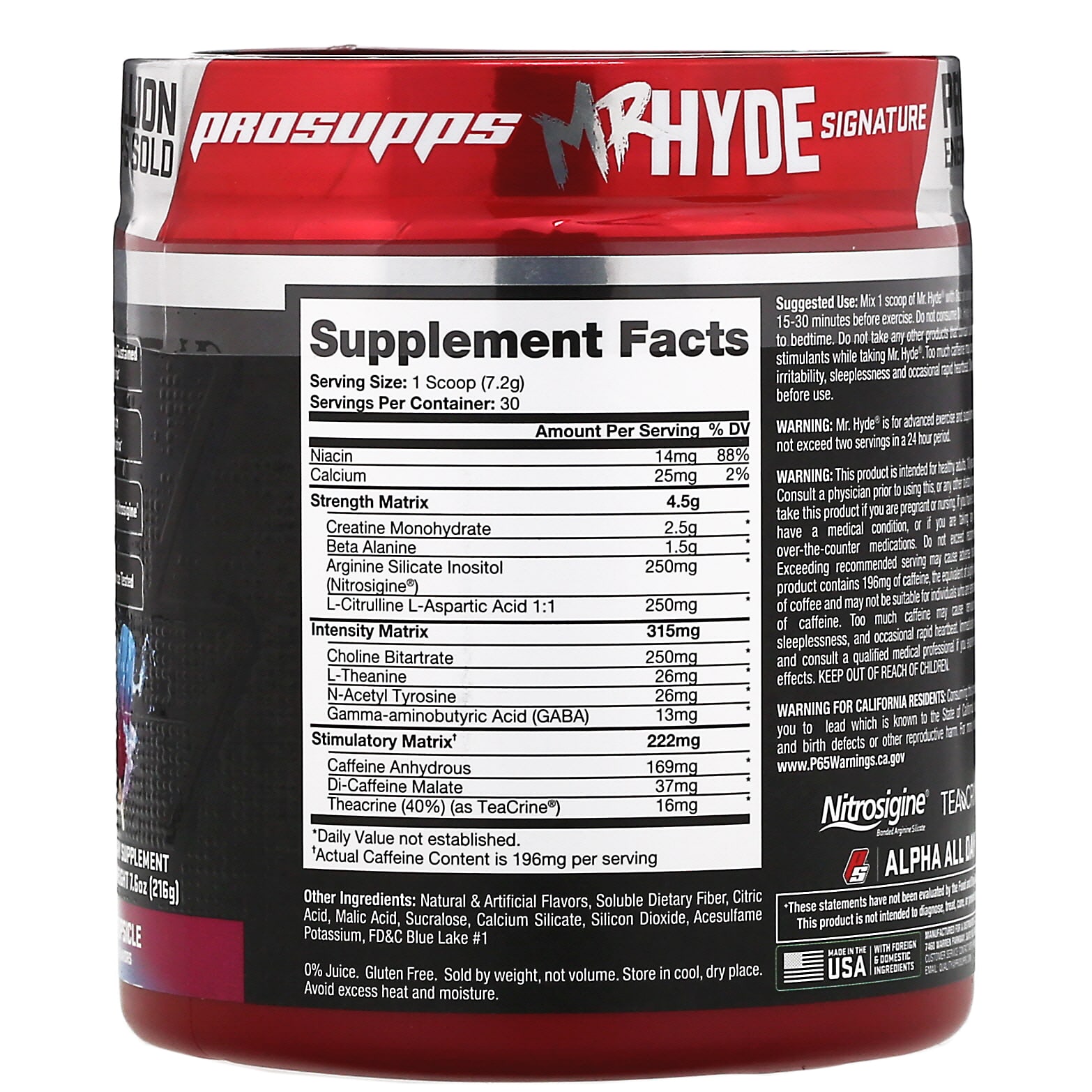 ProSupps, Mr. Hyde, Signature Pre Workout, Blue Razz Popsicle, 7.6 oz