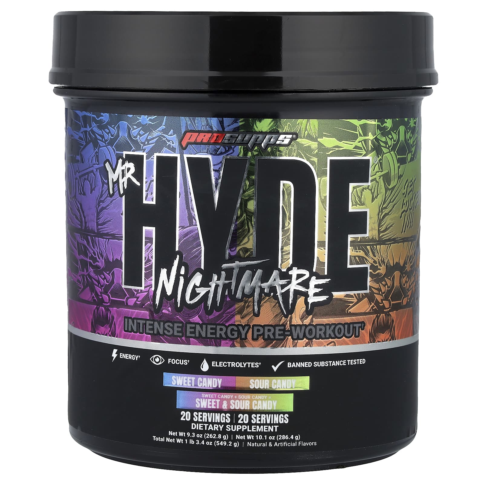 Mr. Hyde Nightmare, Intense Energy Pre-Workout, Sweet & Sour Candy
