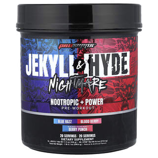 ProSupps, Jekyll & Hyde Nightmare, Suplemento preentrenamiento nootrópico y energético, Ponche de bayas, 598,6 g (1 lb 5,1 oz)