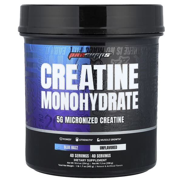 ProSupps, Creatine Monohydrate, Blue Razz & Unflavored, 1 lb 1.7 oz (502 g) — product photo 1