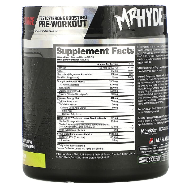 Mr Hyde Pre Workout Nutrition Facts EOUA Blog