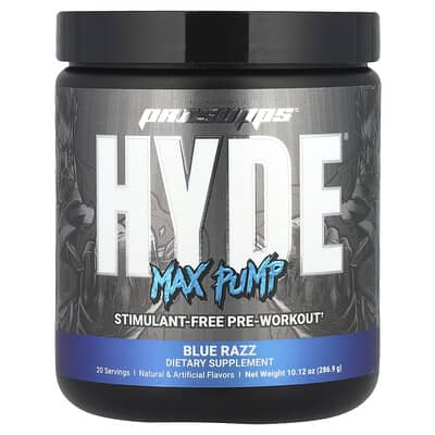 ProSupps, Hyde®, Extra Strong Pump, Pre-Workout Formula, Blue Raz Flavor, 10.12 oz (286.9 g)
