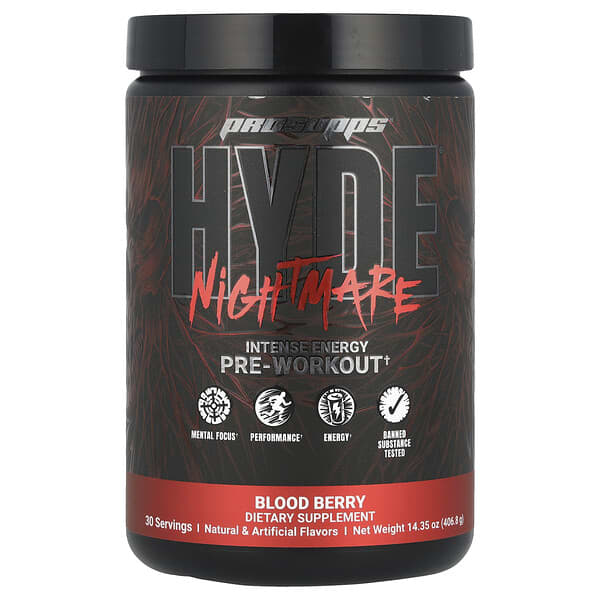 HYDE® Nightmare, Intense Energy Pre-Workout, Blood Berry, 14.35 oz (406.8 g)