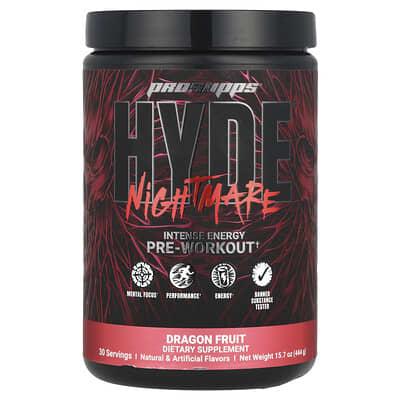 ProSupps, HYDE® Nightmare, Intense Energy Pre-Workout, Dragon Fruit, 15.7 oz (444 g)