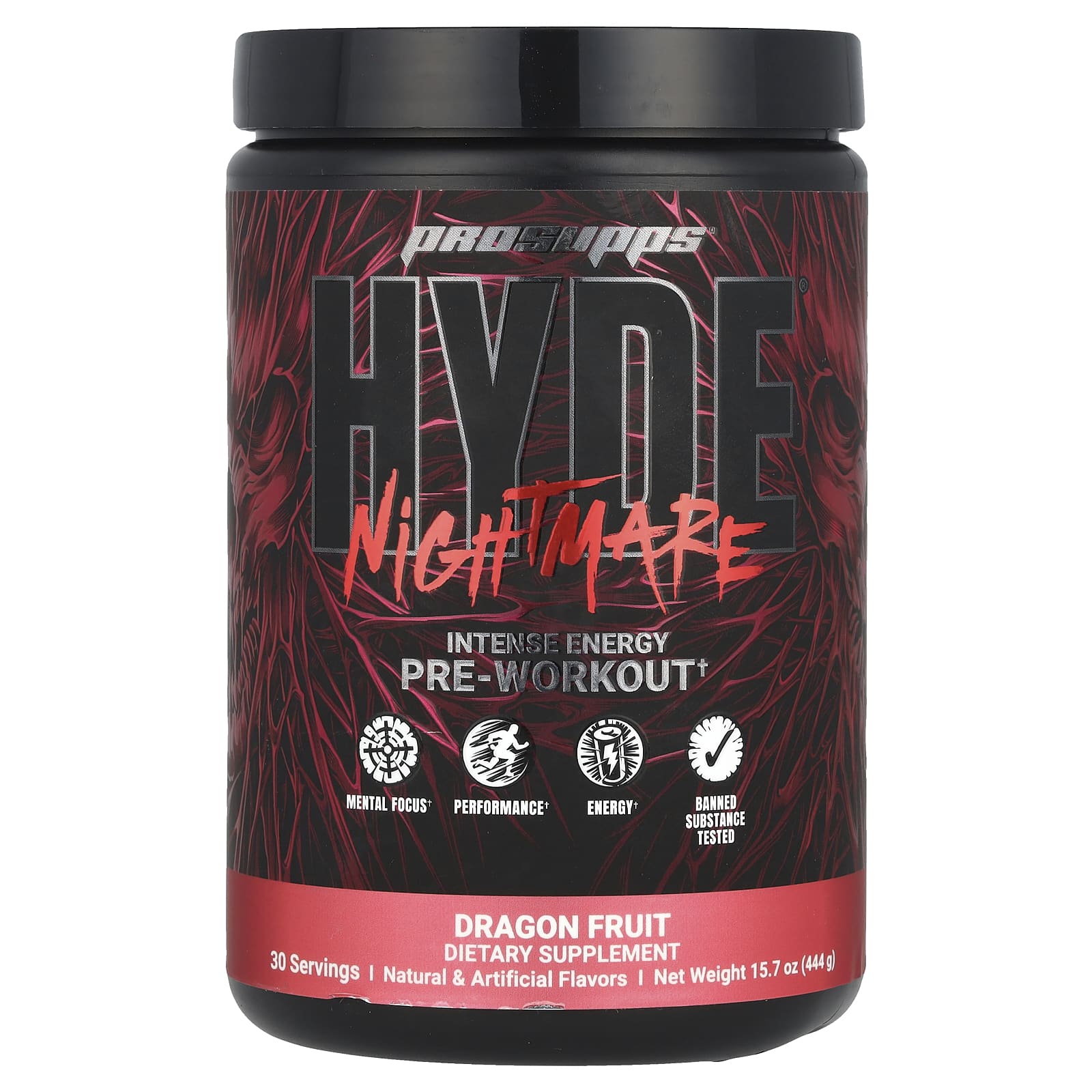 HYDE® Nightmare, Intense Energy Pre-Workout, Dragon Fruit, 15.7 oz