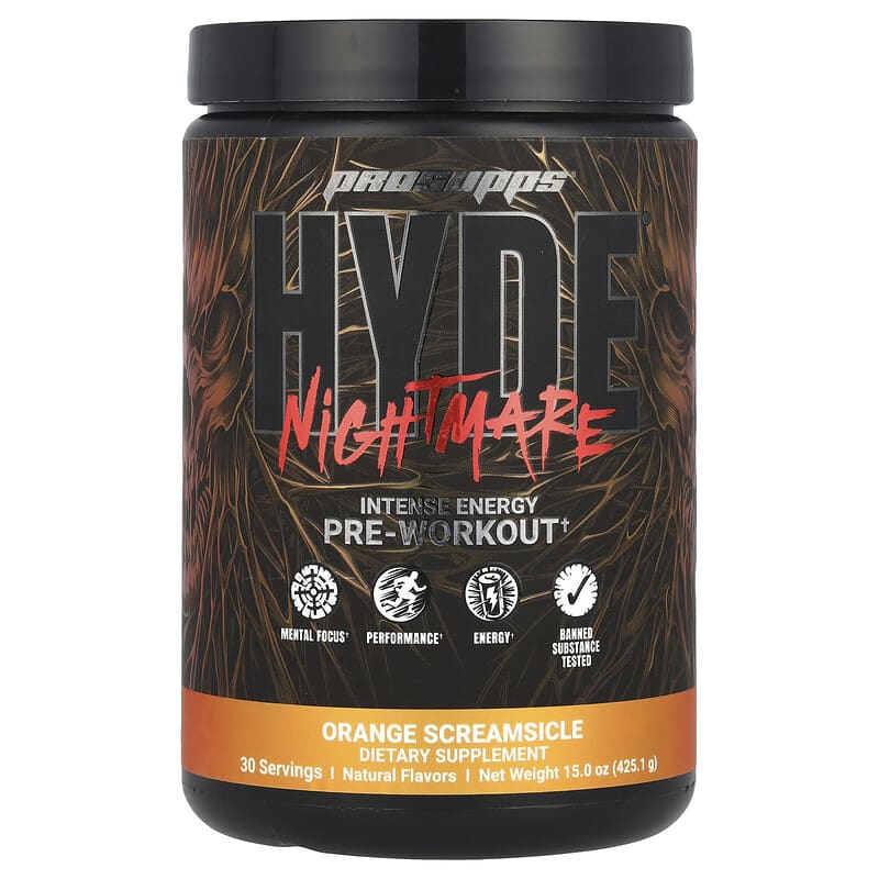 HYDE® Nightmare, Pré-Treino Intenso de Energia, Screamsicle de
