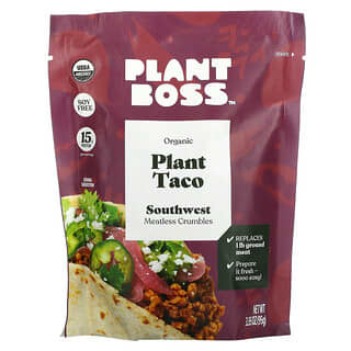 Plant Boss, Taco aux plantes biologiques, Southwest Meatless Crumbles, 95 g