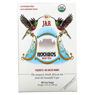 J&R Port Trading, Rooibos Red Tea, Caffeine-Free, 40 Tea Bags, 3.53 oz (100 g)
