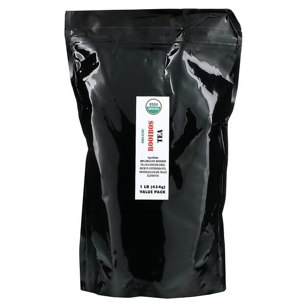 J&R Port Trading, Té Rooibos orgánico, sin cafeína, 1 lb (454 g)