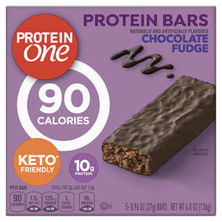 Protein One, Barritas proteicas, Fudge de chocolate, 5 barras, 27 g (0,96 oz) cada una