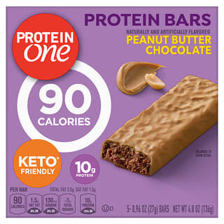 Protein One, Proteinriegel, Erdnussbutter-Schokolade, 5 Riegel, je 27 g (0,96 oz.)