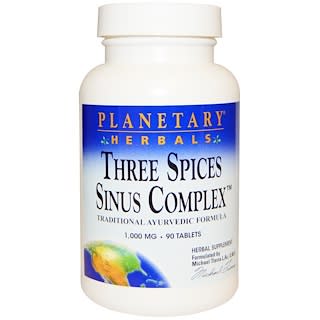 Planetary Herbals, Three Spices Sinus Complex™, 1,000mg, 90정(1정당 500mg)