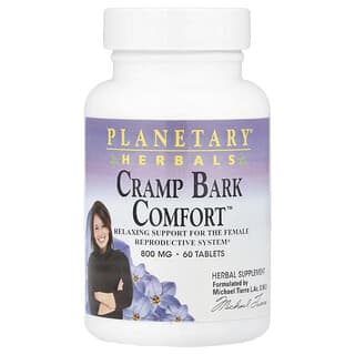 بلانيتاري هربالز‏, Cramp Bark Comfort ™ ، 800 ملجم ، 60 قرصًا (400 ملجم لكل قرص)