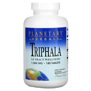 Planetary Herbals, Triphala, Bien-être gastro-intestinal, 1 000 mg, 180 Comprimés