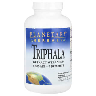 Planetary Herbals, Triphala, Bien-être du tube digestif, 2000 mg, 180 comprimés (1000 mg par comprimé)