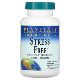 Planetary Herbals, Stress Free, Alívio Botânico para Stress, 810 mg, 90 tabletes