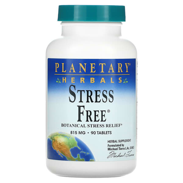 Planetary Herbals, Stress Free, Alivio botánico para el estrés, 810 mg, 90 comprimidos